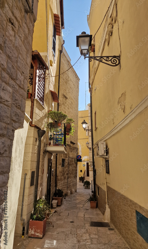 Views of an old narrow historic preserved city center