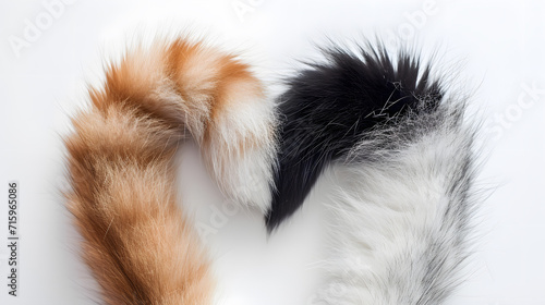 Two tails join to represent a heart 