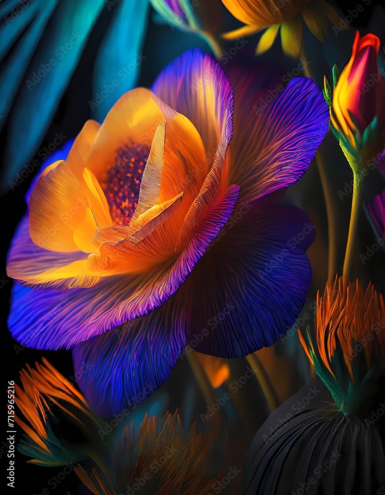close up of colorful flowers