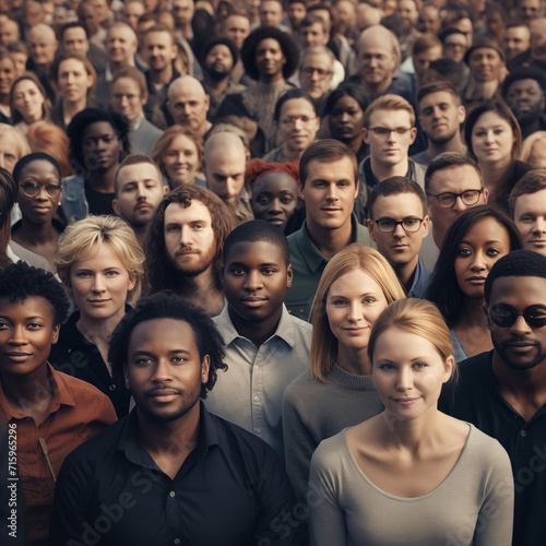 group of people in front of a crowd