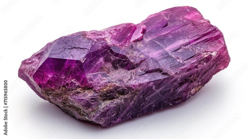 Richly colored Sugilite piece, highlighting its vibrant violet hues, against a white background Richly colored Sugilite piece, highlighting its vibrant violet hues, against a white background