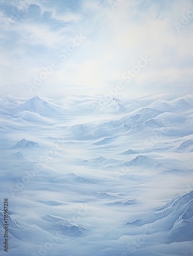 Frosty Snowfield Expanse Canvas Print: Captivating Icy Terrains and Snow-Covered Expanses
