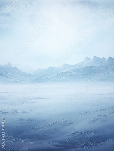 Frosty Snowfield Expanse: Captivating Canvas Print of Icy Terrains and Snow-Covered Expanses