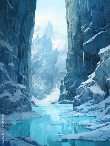 Glistening Glacier Terrains National Park Art Print - Showcasing Protected Glacial Regions