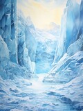 Glistening Glacier Terrains: Sunlit Icy Expanses Wall Art