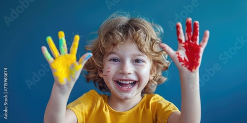 Happy smiling playing kid w...