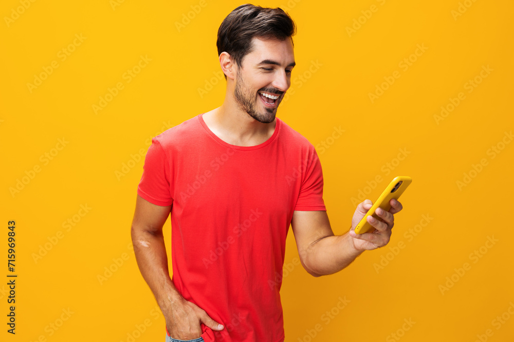 Man space smiling cyberspace smartphone copy phone communication portrait Man space smiling cyberspace smartphone copy phone communication portrait