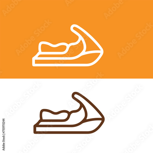 jet ski line icon vector design