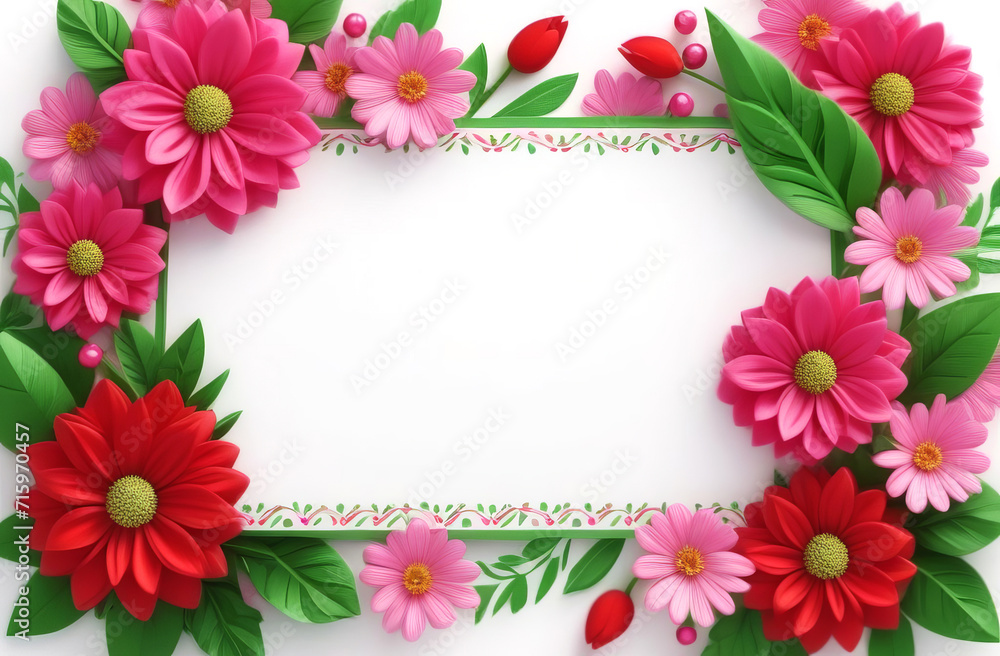 Card to Women's Day with place for text and floral motifs.