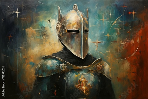 Stoic and honorable knight - Generative AI photo