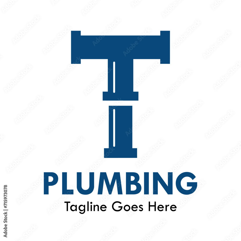Plumbing logo design template illustration. there is font t. suitable for industrial, label product Plumbing logo design template illustration. there is font t. suitable for industrial, label product