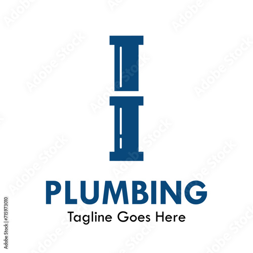 Plumbing logo design template illustration. there is font i. suitable for industrial, label product