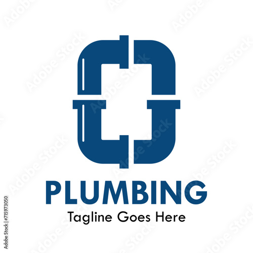 Plumbing logo design template illustration. there is font o. suitable for industrial, label product