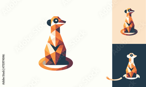 geometrical meerkat vector logo 


