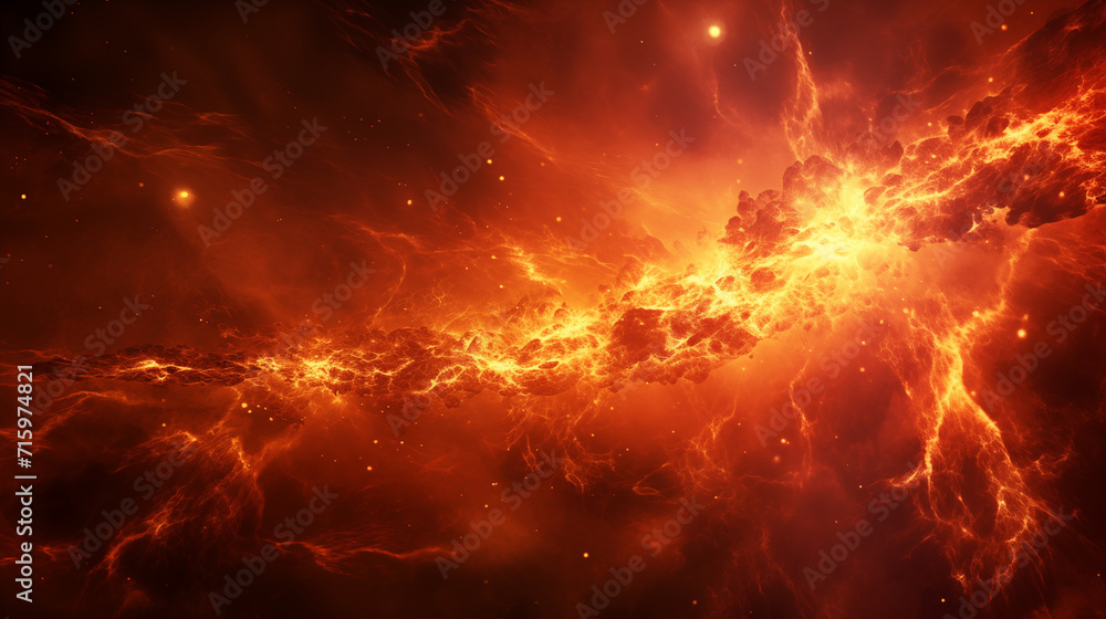 Fiery Cosmic Event Igniting the Dark Expanse of Deep Space