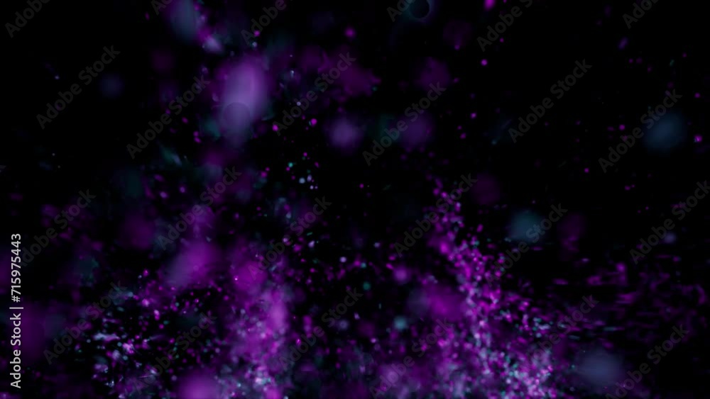 zoom through abstract particles flying in a black background and glowing in the dark. pink purple and blue random moving in the simulation zoom through abstract particles flying in a black background and glowing in the dark. pink purple and blue random moving in the simulation