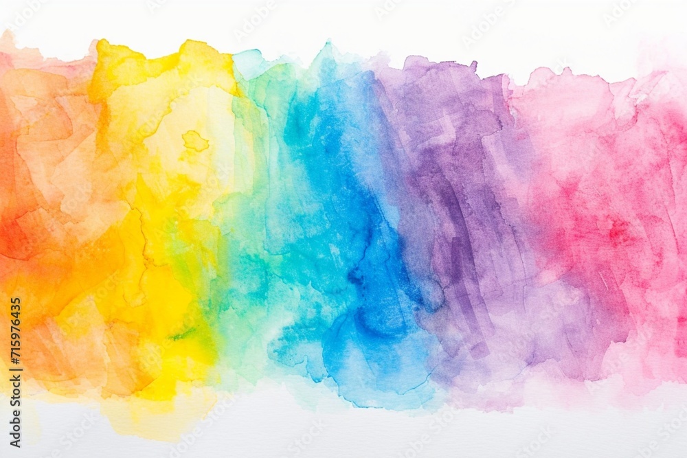 watercolor painting of rainbow colors, abstract art background, wallpaper, design resource, art over white background