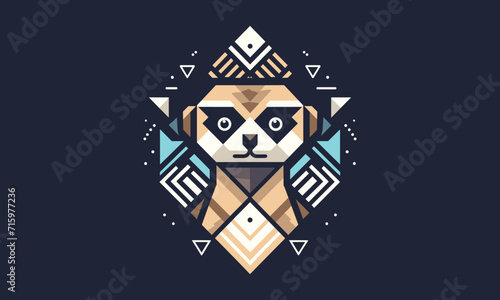 geometrical meerkat vector logo 

