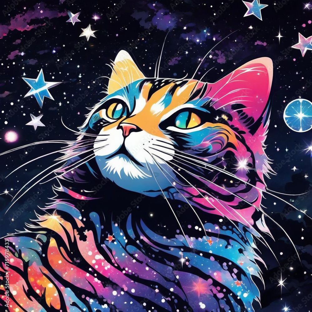 cat made of stars nebulae black cat made of stars nebulae black