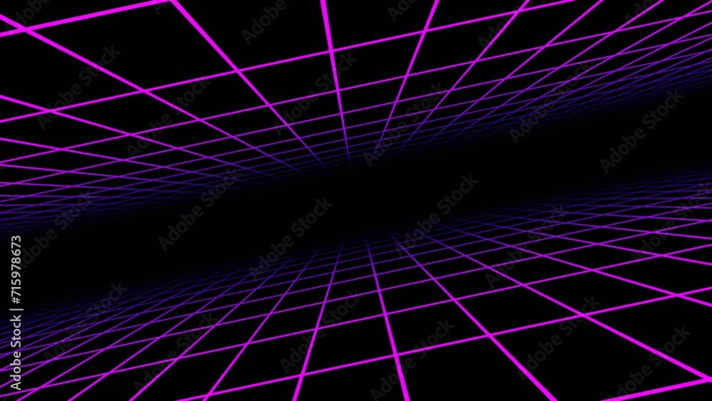 3d retro synthwave abstract neon purple background with laser lines ...