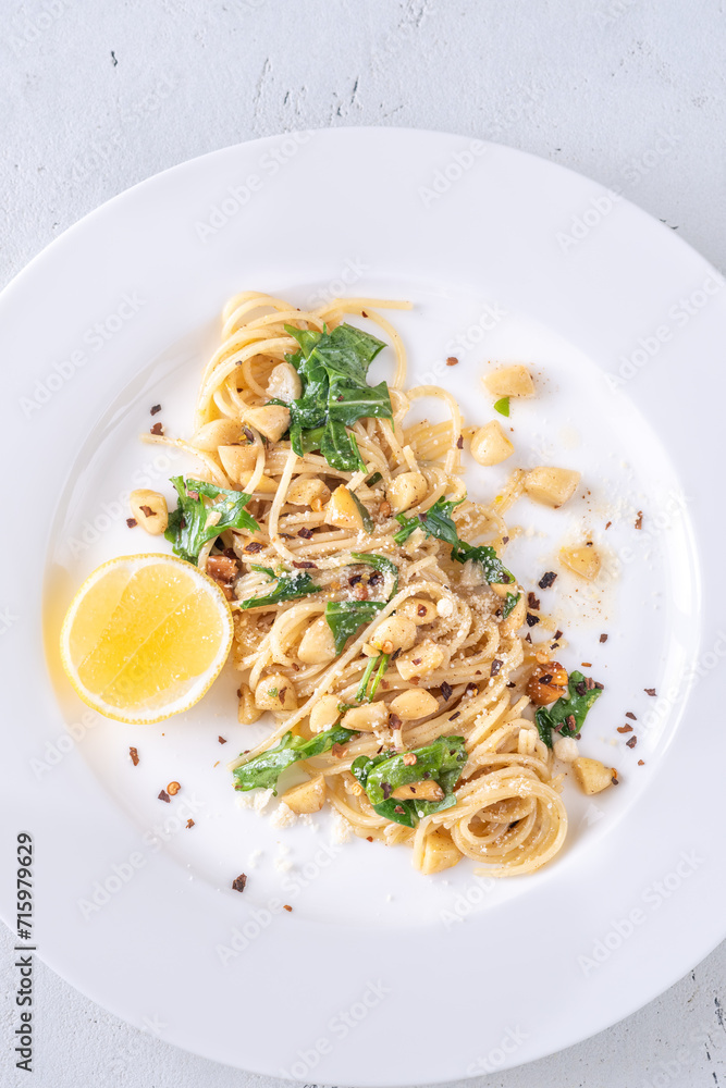 Lemon pasta with almonds Lemon pasta with almonds