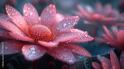 Cute pink flower water lily background