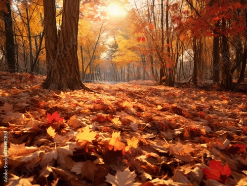 Autumn leaves bright background. Vibrant colors.