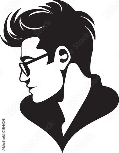 Celestial Reverie Symbolic Man in Love Vector with Cosmic Touch Noir Harmony Black Icon with a Musical Twist for the Romantic