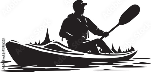 Navigational Nirvana Black Icon for the Kayaker Seeking Tranquility Liquid Leisure Vector Design for the Kayak Enthusiast in Bold Black