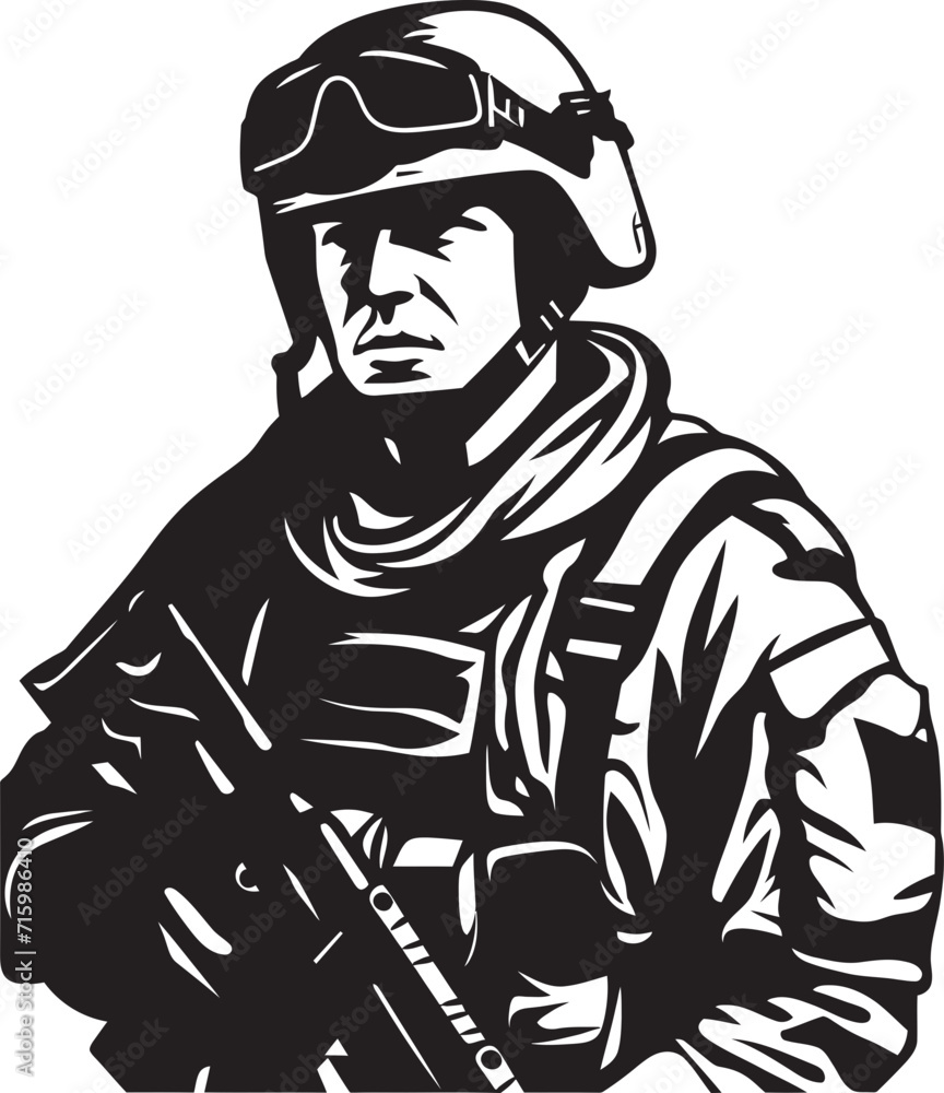 custom made wallpaper toronto digitalUrban Warfare Enforcer Vector Illustration of a Soldier with a Gun in a City Setting Precision Sniper Black Icon Illustrating a Military Marksman Aiming with Precision