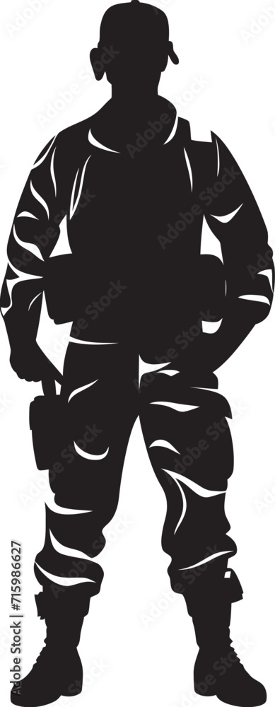 Camo Enforcer Vector Logo Featuring a Soldier with a Gun in Military Camouflage Tactical Guardian Black Icon Illustrating the Vigilance and Readiness of a Military Professional Camo Enforcer Vector Logo Featuring a Soldier with a Gun in Military Camouflage Tactical Guardian Black Icon Illustrating the Vigilance and Readiness of a Military Professional