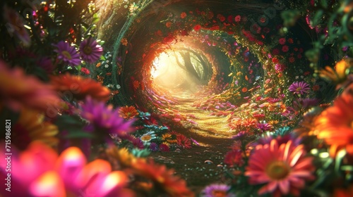 Psychedelic flower spiral maze