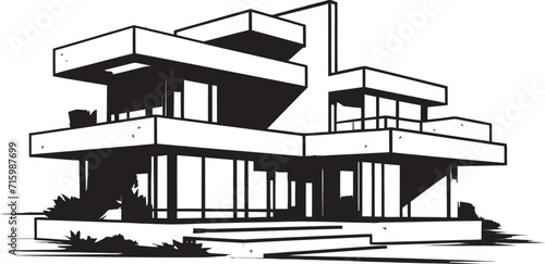 Urban Zenith Unleashed Elegant Black Icons Illuminate the Peak of Modern Building Design Chromatic Contours Embrace Sleek Vector Icons Showcase the Intricacies of Modern Architecture in Bold Black