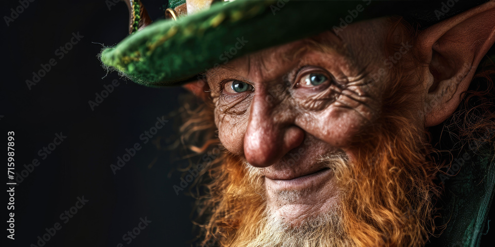 Smiling leprechaun portrait. Saint Patrick's Day Smiling leprechaun portrait. Saint Patrick's Day