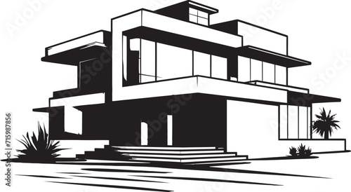 Urban Zenith Unleashed Elegant Black Icons Illuminate the Peak of Modern Building Design Chromatic Contours Embrace Sleek Vector Icons Showcase the Intricacies of Modern Architecture in Bold Black