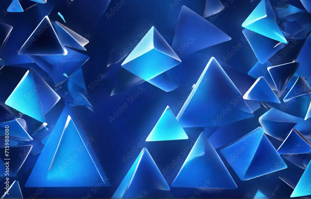 abstract blue background with stars, Animation of multiple triangles ...