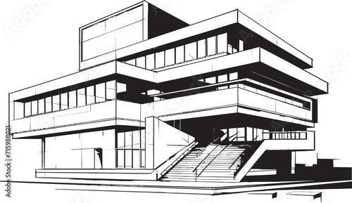 Urban Zenith Sleek Iconic Design Depicting the Pinnacle of Modern Building Futuristic Forms Architectural Vector Logo in Bold Black Symbolizing Modern Design