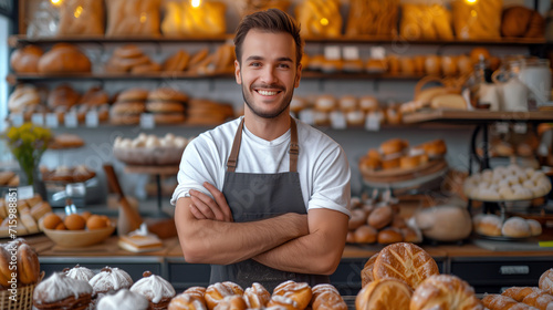 Fotografia Portrait of a male owner of a bakery shop