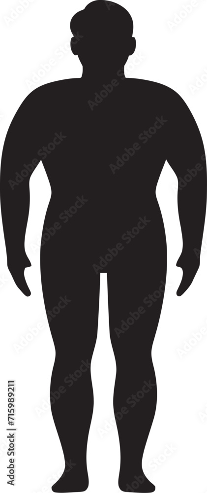 Fototapeta premium Trim Triumph Vector Design for Human Fitness Against Obesity Champion Change 90 Word Black Iconic Logo for Obesity Awareness