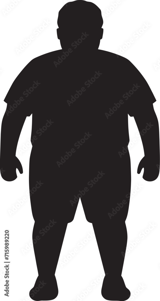 Wellness Within Black Vector Logo Advocating Human Obesity Awareness Slimming Silhouette A 90 Word Emblem for Conquering Obesity in Style