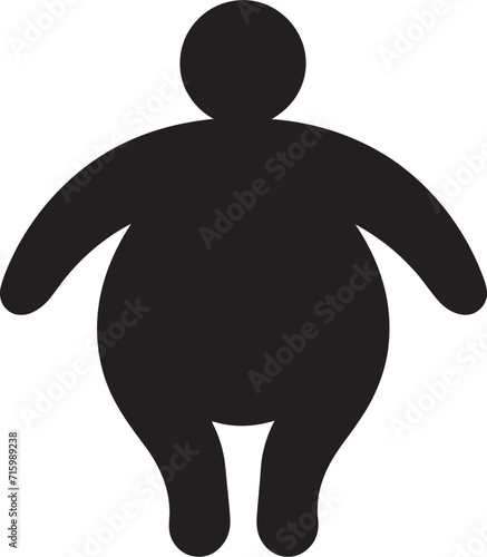 Silhouette Symphony Black Iconic Emblem Conducting Obesity Awareness Revolutionary Renewal A 90 Word Vector Logo Fighting Human Obesity