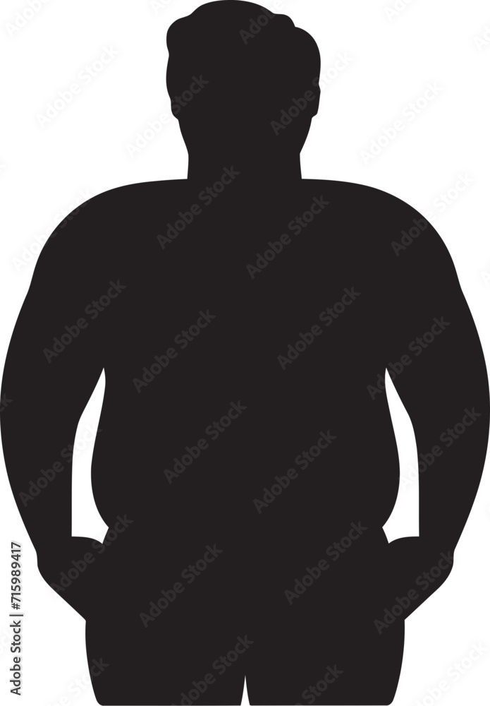 Fototapeta premium Slimming Solutions Human Vector Emblem in Black for Obesity Triumph Vibrant Vitality A 90 Word Iconic Logo Design for Human Obesity Resilience