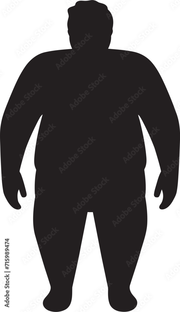 Wellbeing Warrior Black Iconic Human Logo Against Obesity Trim Trends 90 Word Vector Emblem for Black Iconic Obesity Prevention