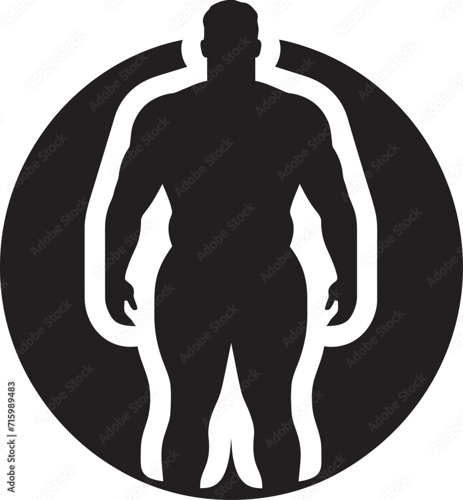 Sculpted Strength A 90 Word Vector Logo Advocating Against Obesity Weight Warrior Black Iconic Human Figure Leading the Anti Obesity Charge Sculpted Strength A 90 Word Vector Logo Advocating Against Obesity Weight Warrior Black Iconic Human Figure Leading the Anti Obesity Charge