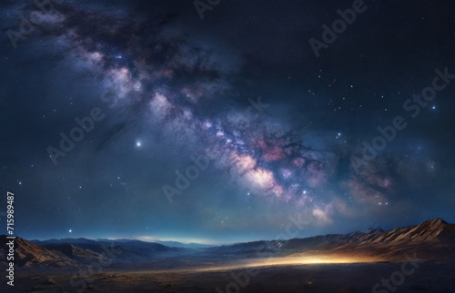 aurora borealis in the mountains   Panorama milky way galaxy with stars and space dust in the universe   real. Perfect composition  beautiful detailed   8k photography  photorealistic   soft natural p