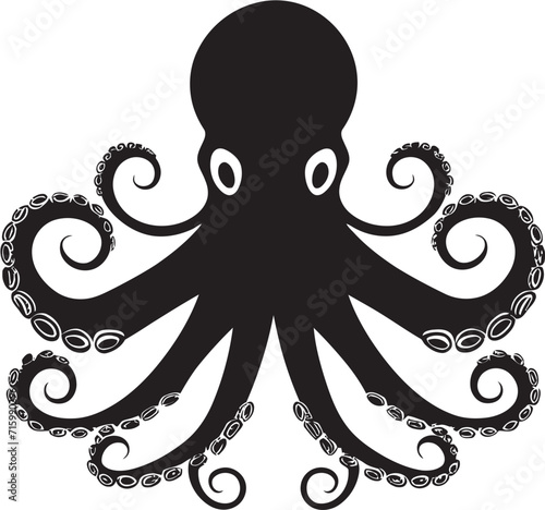 Mystic Maritime A 90 Word Vector Tale of Black Iconic Octopus Logos Design Magic Elegant Enigma Black Octopus Logos Vector Design Mastery Unveiled in 90 Words