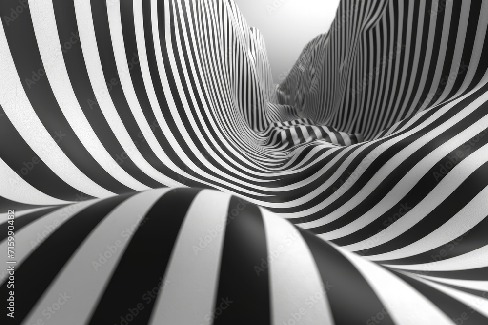 Naklejka premium black and white abstract wavy patterns