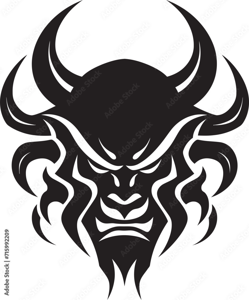 Intricate Oni Noir Sleek Black Icon for a Modern Look Noir Oni Silhouette Elegant Vector Art with a Mysterious Twist Intricate Oni Noir Sleek Black Icon for a Modern Look Noir Oni Silhouette Elegant Vector Art with a Mysterious Twist