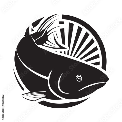 Silhouette Fish Logo. Fishing Logo