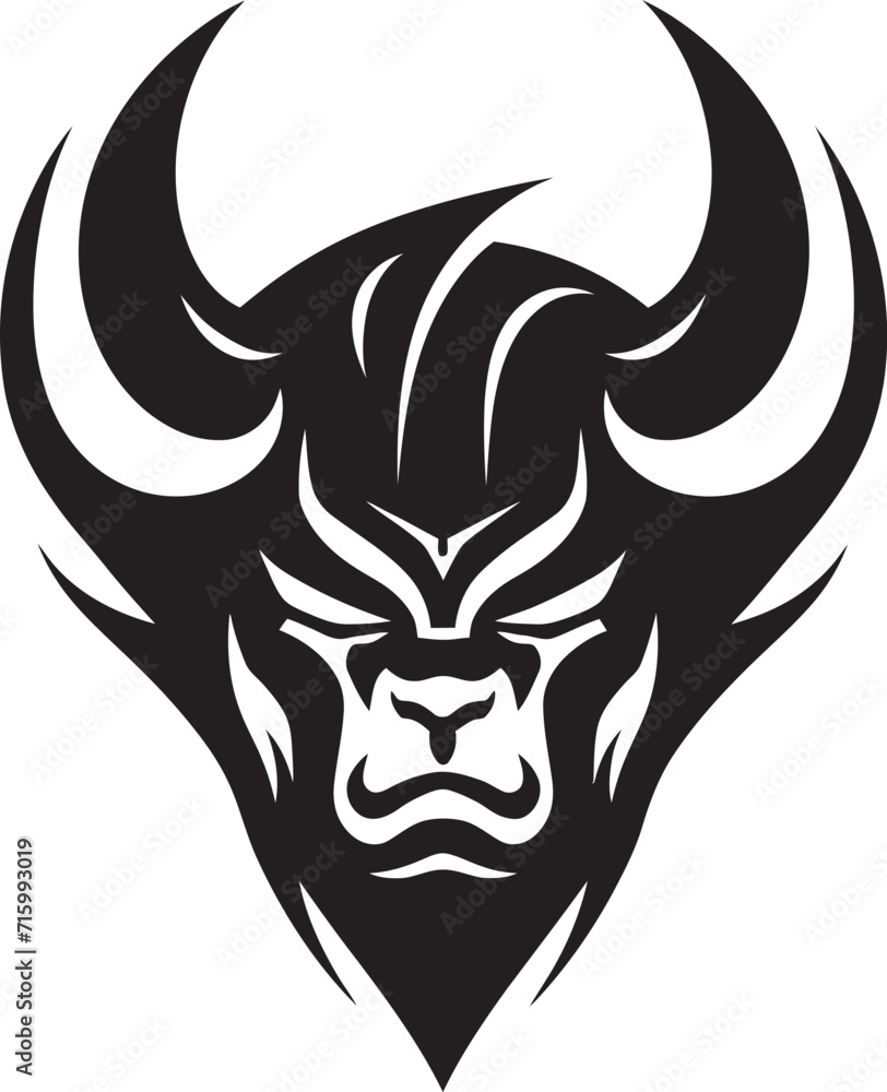 Shadowy Oni Face Vector Noir Inspired Black Emblem Sleek Oni Head Logo Stylish Black Vector